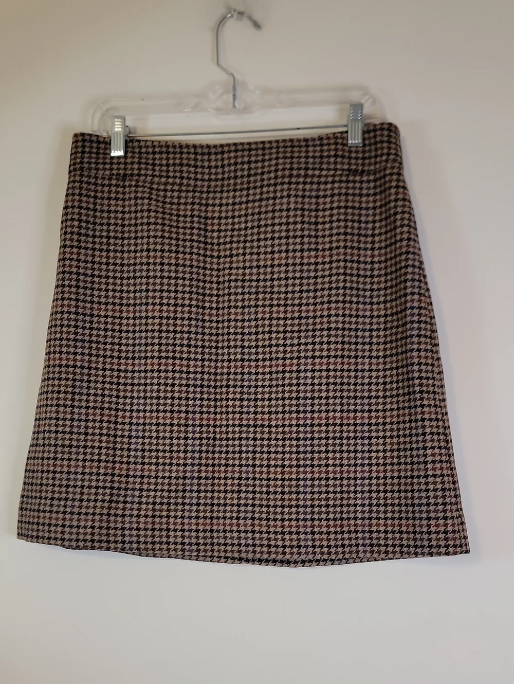 J. Crew Pink and Black Houndstooth Mini Skirt NWOT